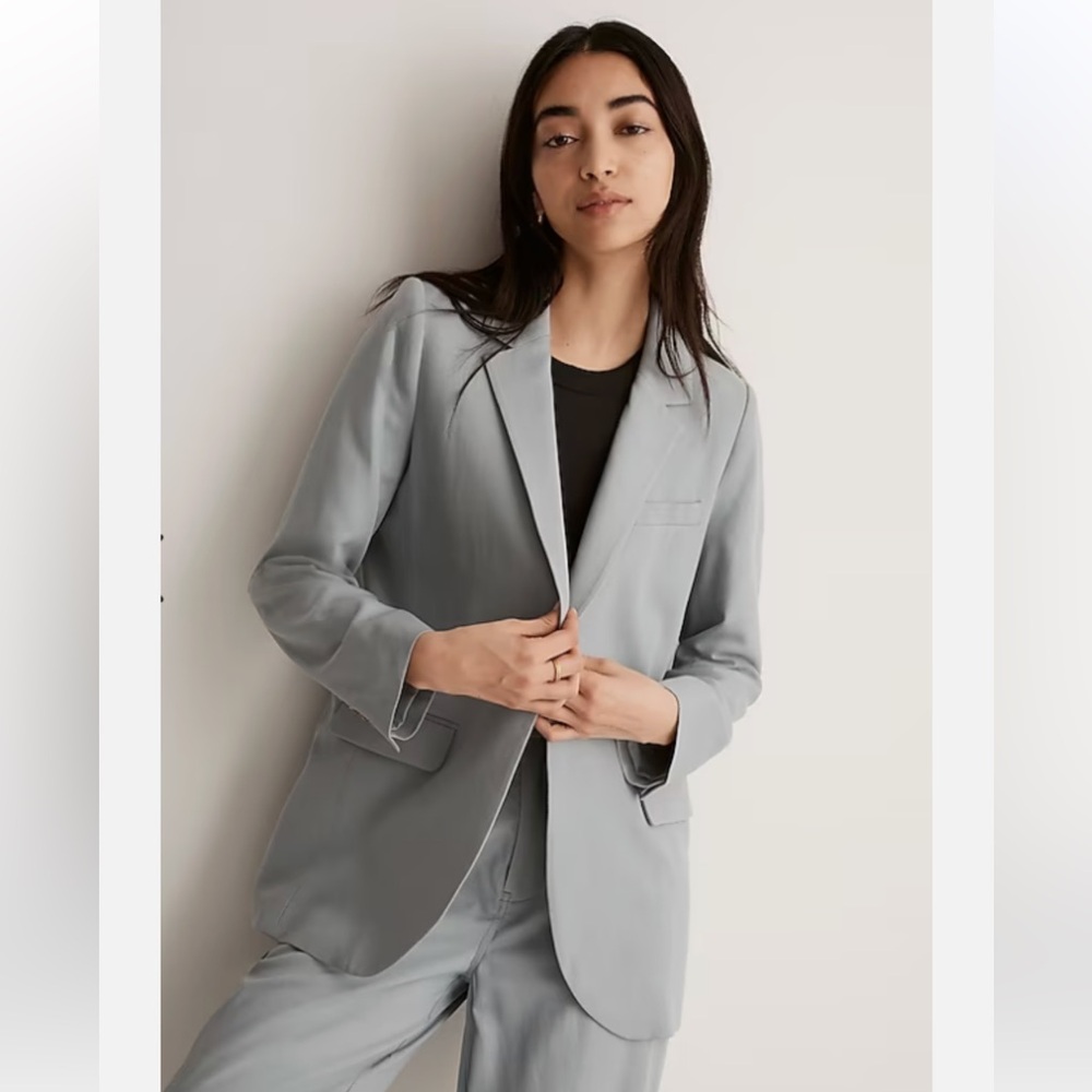 Madewell The Larsen Blazer in Drapeweave Overcast Blue size M - NJ732